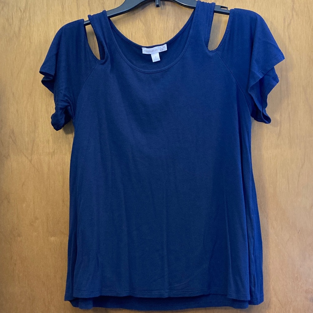 Westport Royal Blue Cold Shoulder Tee